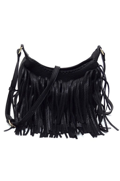 Boho Chic Fringe Hobo Crossbody Bag Fashion World