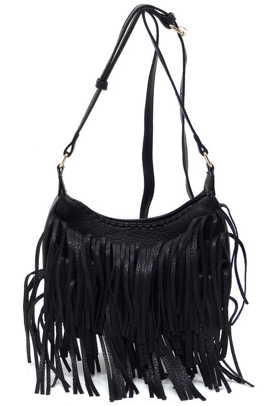 Boho Chic Fringe Hobo Crossbody Bag Fashion World