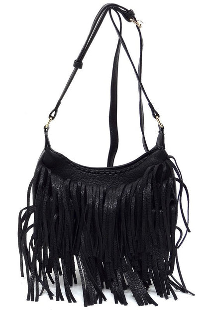Boho Chic Fringe Hobo Crossbody Bag Fashion World