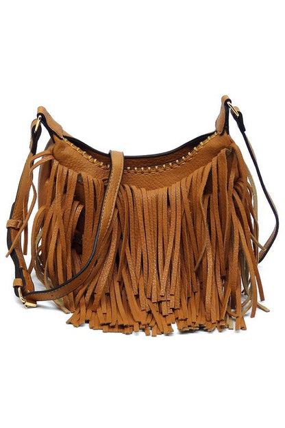 Boho Chic Fringe Hobo Crossbody Bag Fashion World
