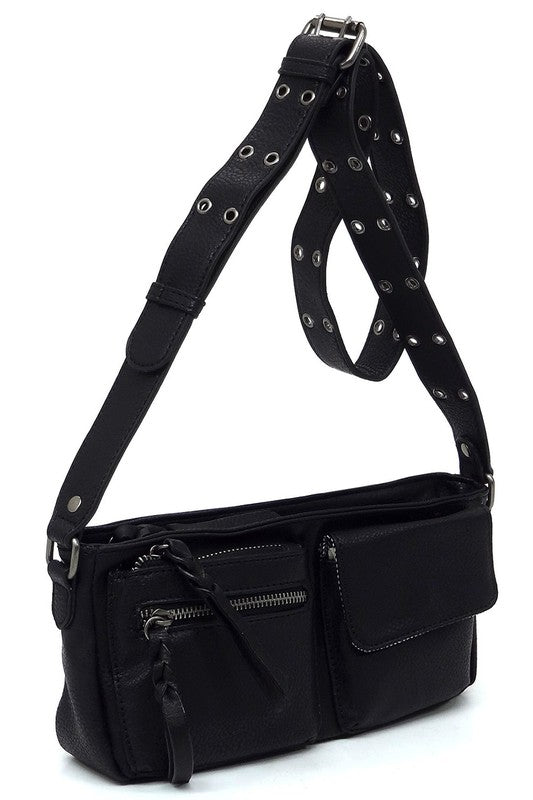 Fashion Buckle Strap Faux Vegan Leather Crossbody Bag Fashion World