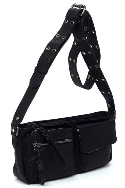 Fashion Buckle Strap Faux Vegan Leather Crossbody Bag Fashion World