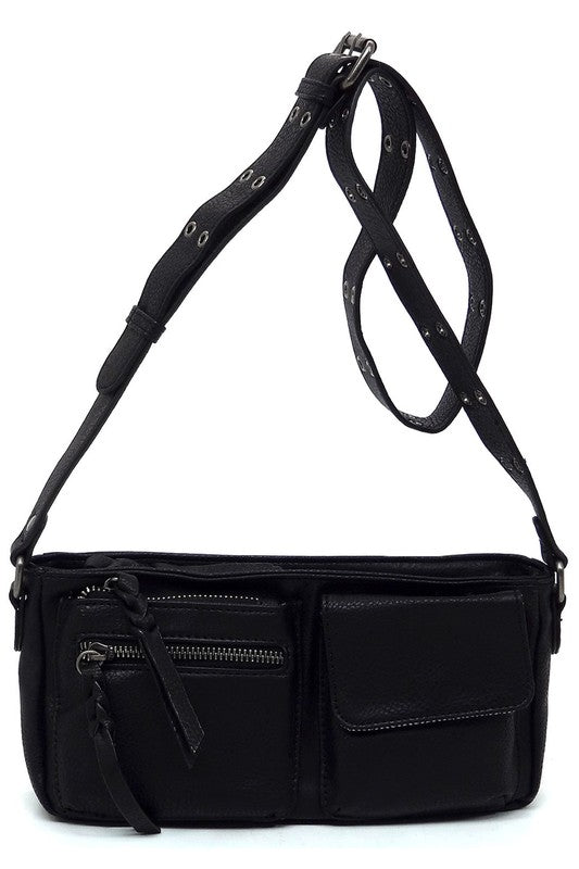 Fashion Buckle Strap Faux Vegan Leather Crossbody Bag Fashion World