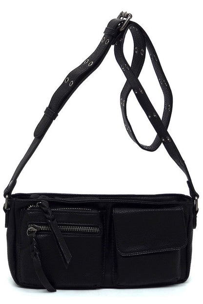 Fashion Buckle Strap Faux Vegan Leather Crossbody Bag Fashion World