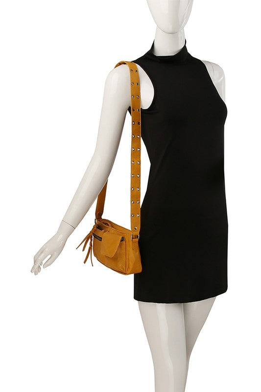 Fashion Buckle Strap Faux Vegan Leather Crossbody Bag Fashion World