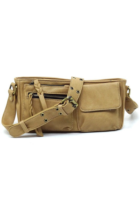 Fashion Buckle Strap Faux Vegan Leather Crossbody Bag Fashion World