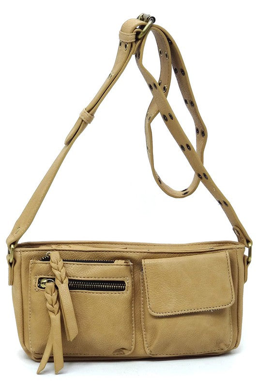 Fashion Buckle Strap Faux Vegan Leather Crossbody Bag Fashion World