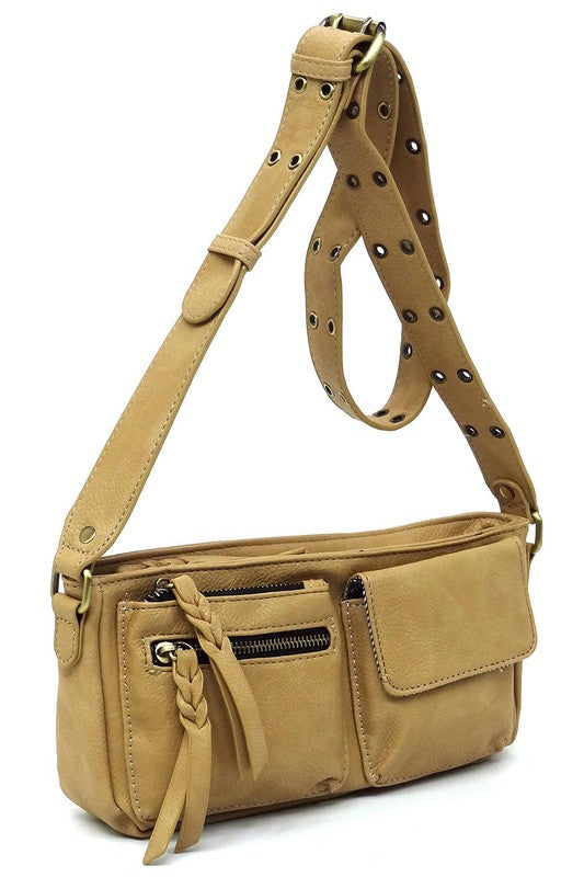 Fashion Buckle Strap Faux Vegan Leather Crossbody Bag Fashion World