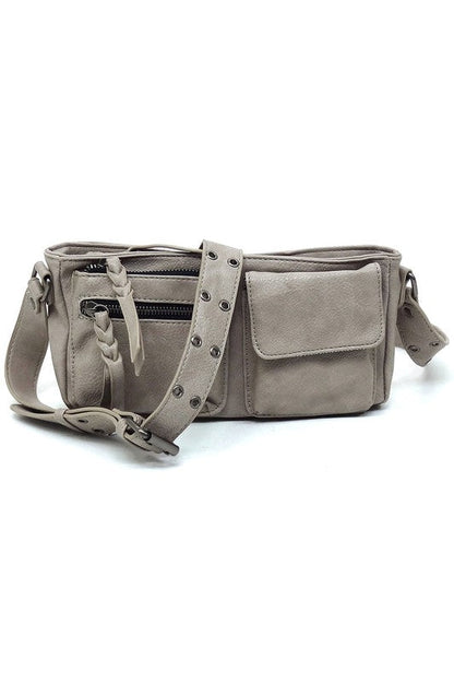Fashion Buckle Strap Faux Vegan Leather Crossbody Bag Fashion World