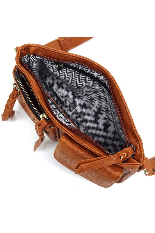 Fashion Buckle Strap Faux Vegan Leather Crossbody Bag Fashion World