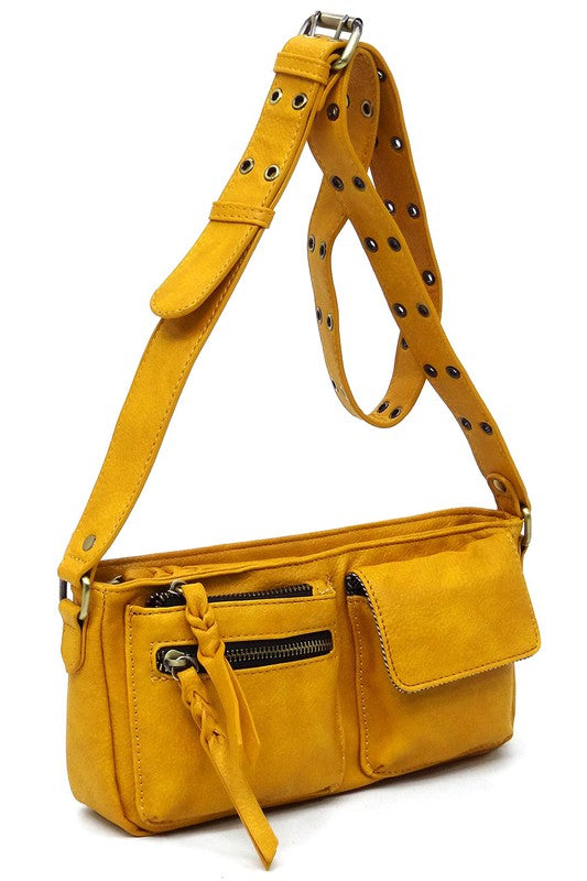 Fashion Buckle Strap Faux Vegan Leather Crossbody Bag Fashion World