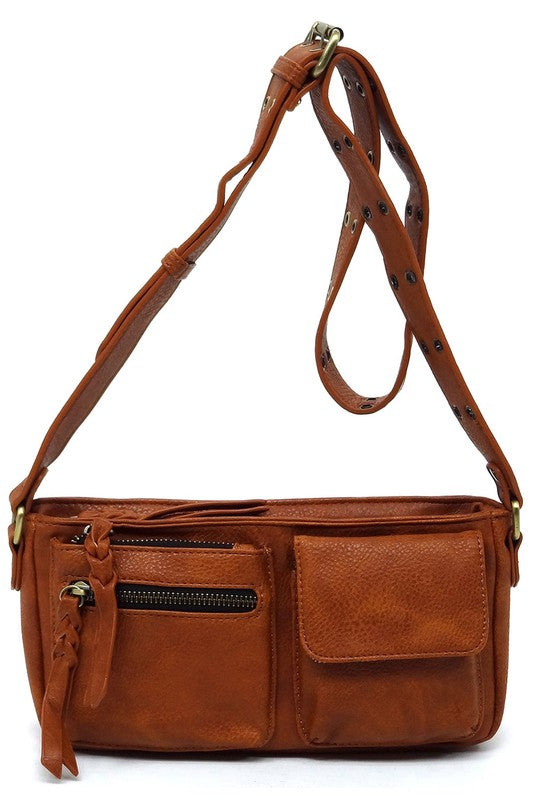 Fashion Buckle Strap Faux Vegan Leather Crossbody Bag Fashion World