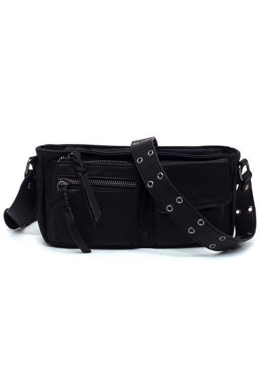 Fashion Buckle Strap Faux Vegan Leather Crossbody Bag Fashion World