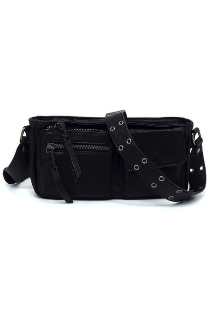 Fashion Buckle Strap Faux Vegan Leather Crossbody Bag Fashion World