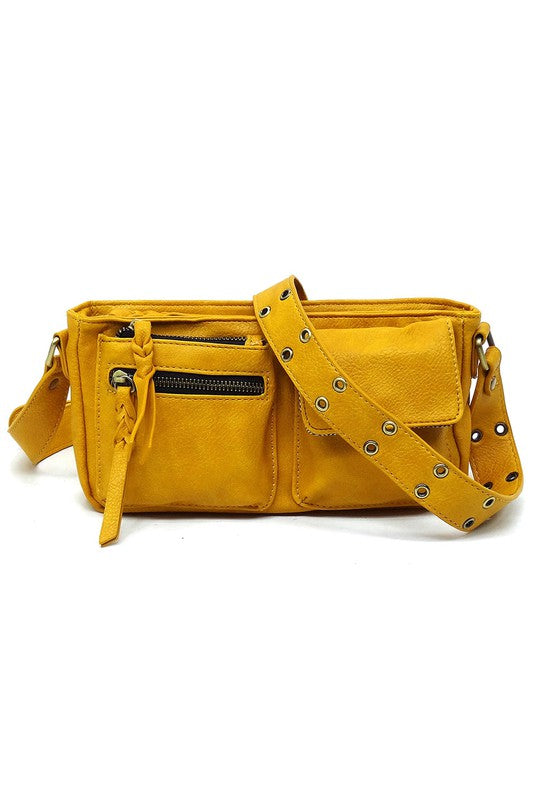 Fashion Buckle Strap Faux Vegan Leather Crossbody Bag Fashion World