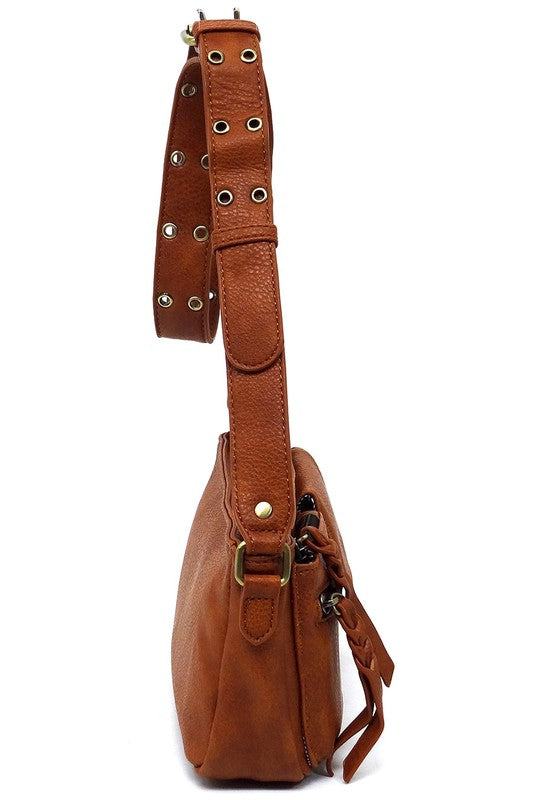 Fashion Buckle Strap Faux Vegan Leather Crossbody Bag Fashion World