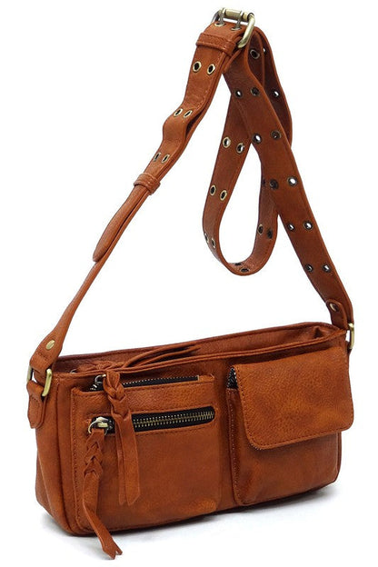 Fashion Buckle Strap Faux Vegan Leather Crossbody Bag Fashion World
