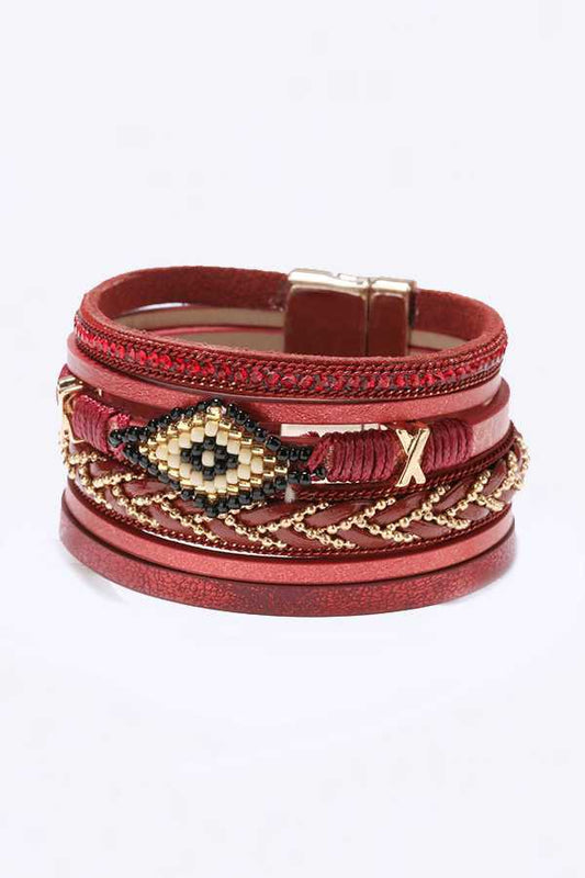 Beaded Layered Bohemian Magnetic Bracelet LA Jewelry Plaza