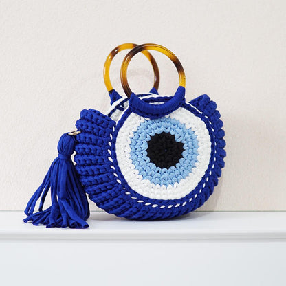 Evil Eye Circular Crochet Handbag  DAME BOHEME