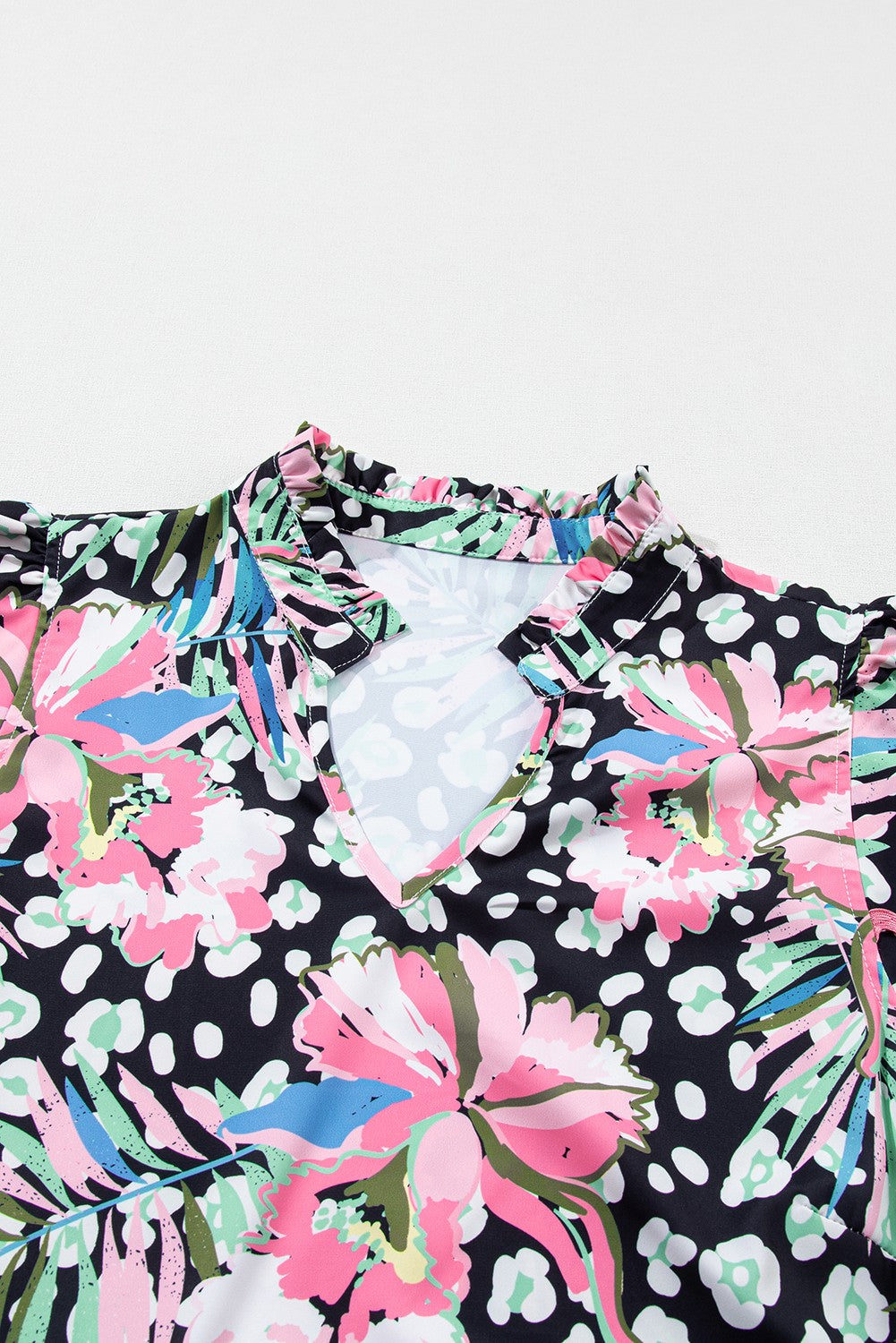 Floral Ricrac Embellished Tiered Mini Dress SHEWIN INC.