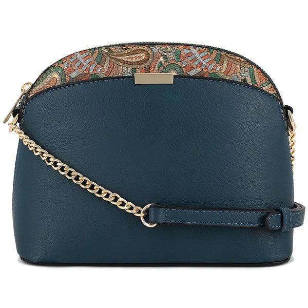 Paisley Accent Small Dome Boho Crossbody Bag Fashion World