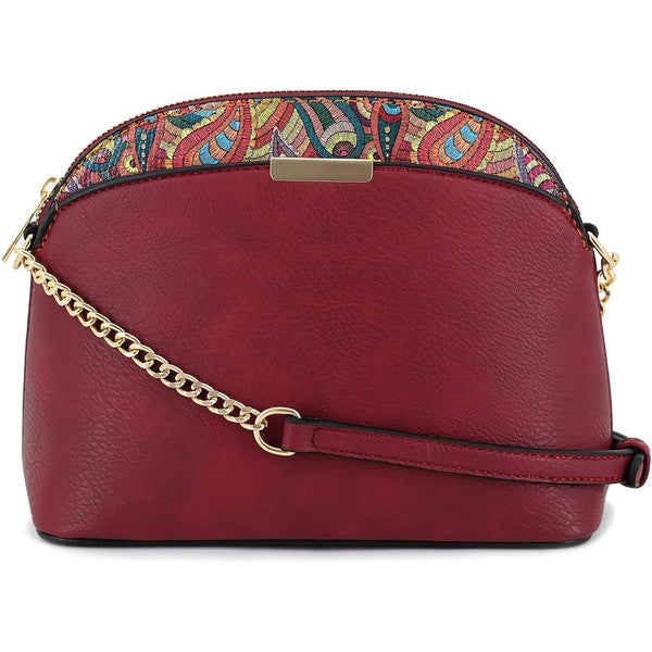 Paisley Accent Small Dome Boho Crossbody Bag Fashion World