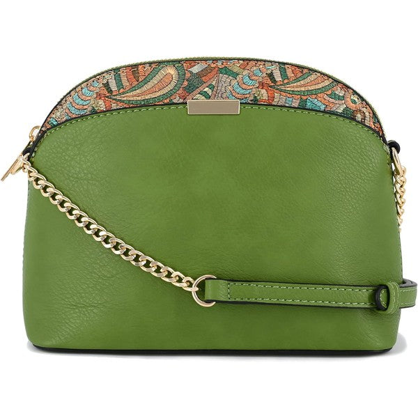 Paisley Accent Small Dome Boho Crossbody Bag Fashion World
