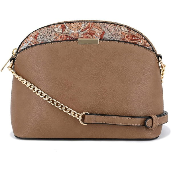Paisley Accent Small Dome Boho Crossbody Bag Fashion World
