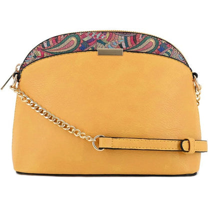 Paisley Accent Small Dome Boho Crossbody Bag Fashion World