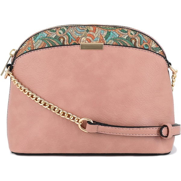 Paisley Accent Small Dome Boho Crossbody Bag Fashion World