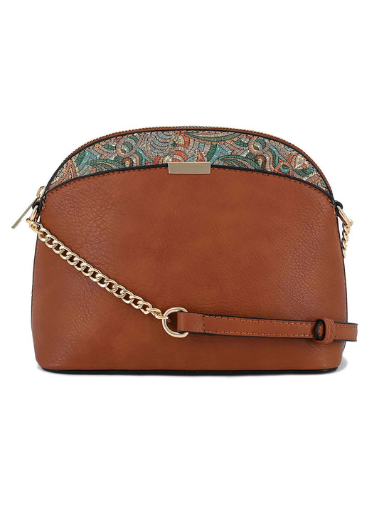 Paisley Accent Small Dome Boho Crossbody Bag Fashion World