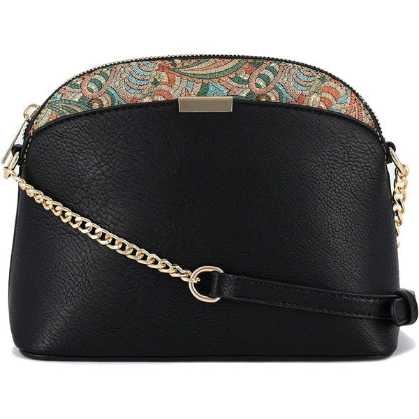 Paisley Accent Small Dome Boho Crossbody Bag Fashion World