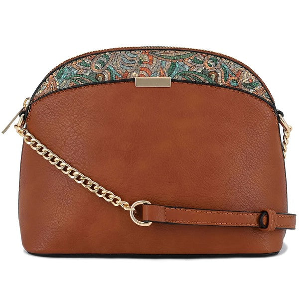 Paisley Accent Small Dome Boho Crossbody Bag Fashion World