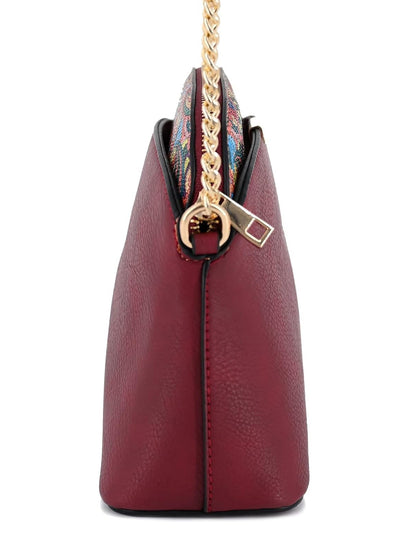 Paisley Accent Small Dome Boho Crossbody Bag Fashion World