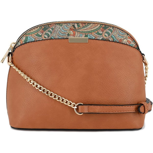 Paisley Accent Small Dome Boho Crossbody Bag Fashion World