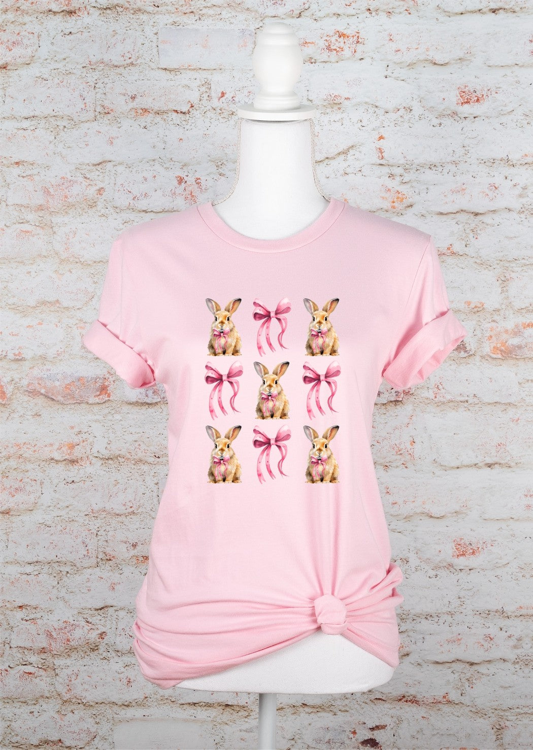 Easter Bunny Pink Bows Graphic Tee Ocean and 7th