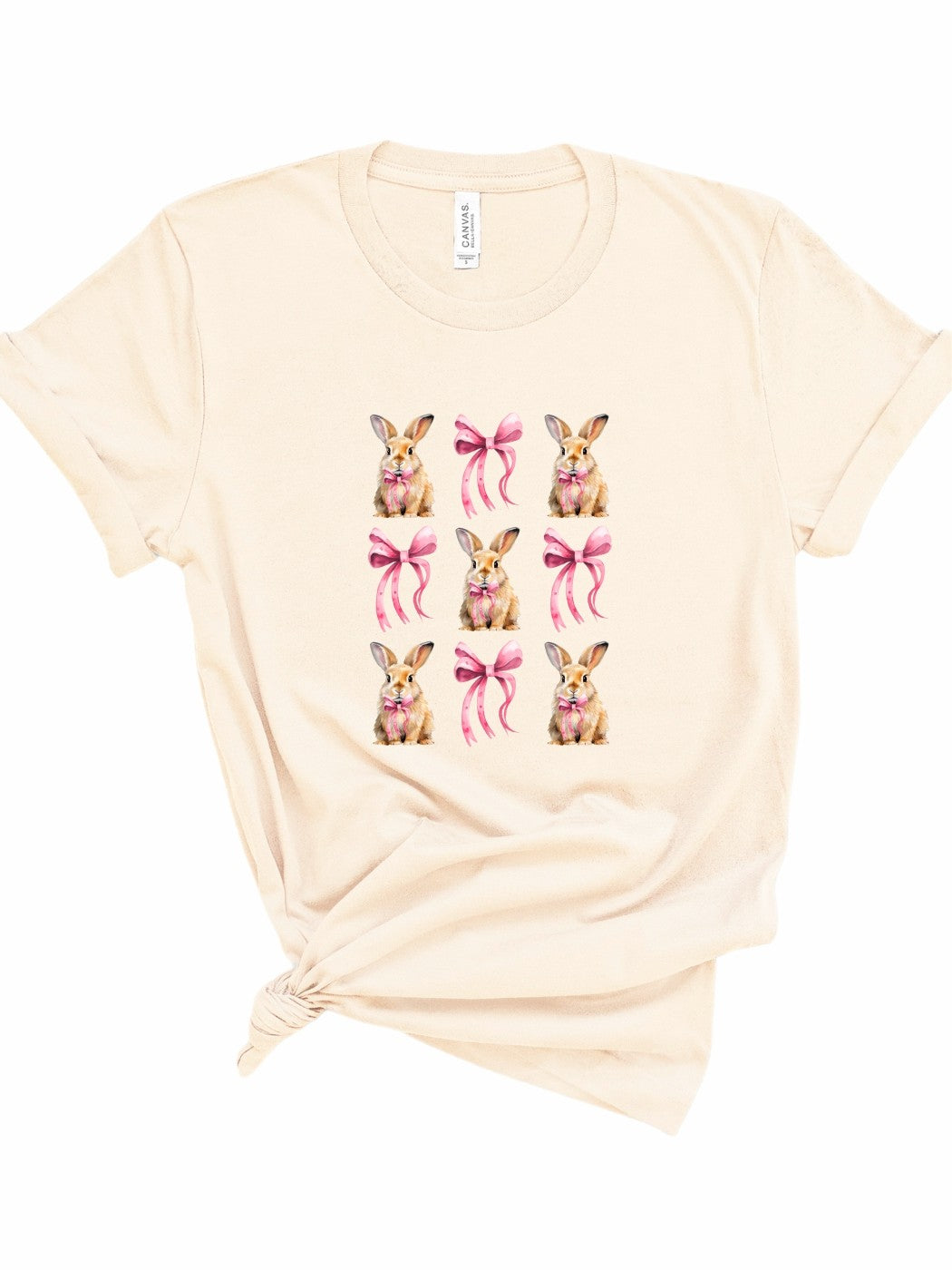 Easter Bunny Pink Bows Graphic Tee Ocean and 7th