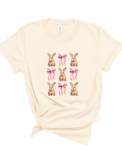 Easter Bunny Pink Bows Graphic Tee Ocean and 7th