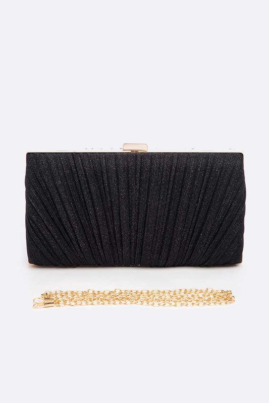 Metallic Pleated Bridal Party Box Clutch LA Jewelry Plaza