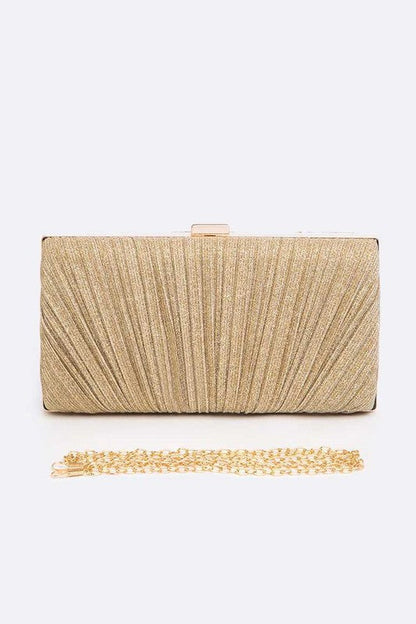 Metallic Pleated Bridal Party Box Clutch LA Jewelry Plaza