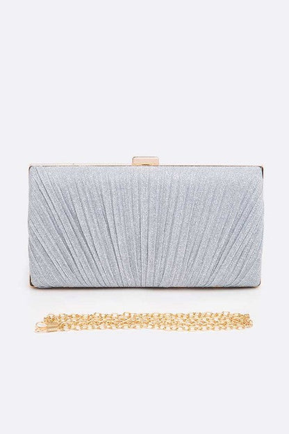 Metallic Pleated Bridal Party Box Clutch LA Jewelry Plaza