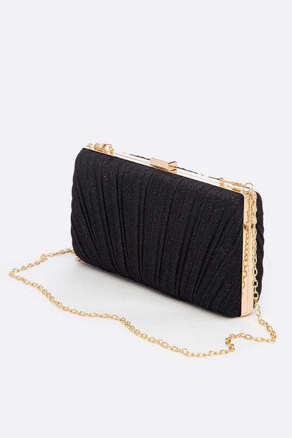 Metallic Pleated Bridal Party Box Clutch LA Jewelry Plaza