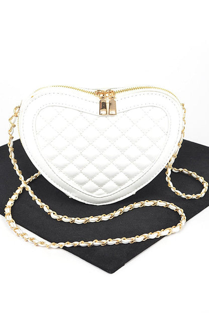 Quilted Heart Shape Swing Crossbody Bag Artini Accessories