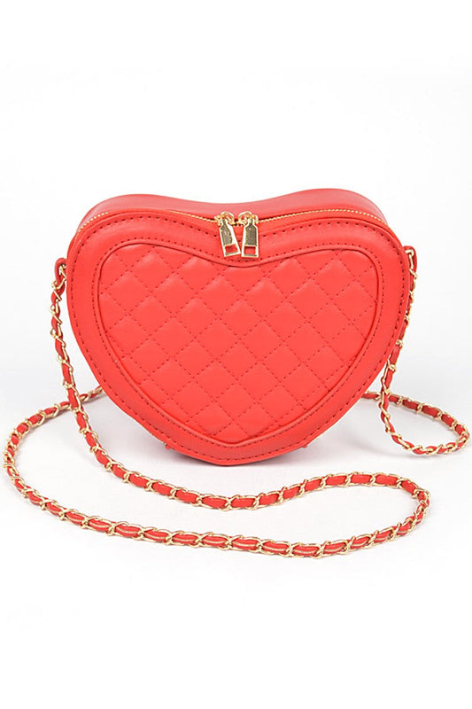 Quilted Heart Shape Swing Crossbody Bag Artini Accessories
