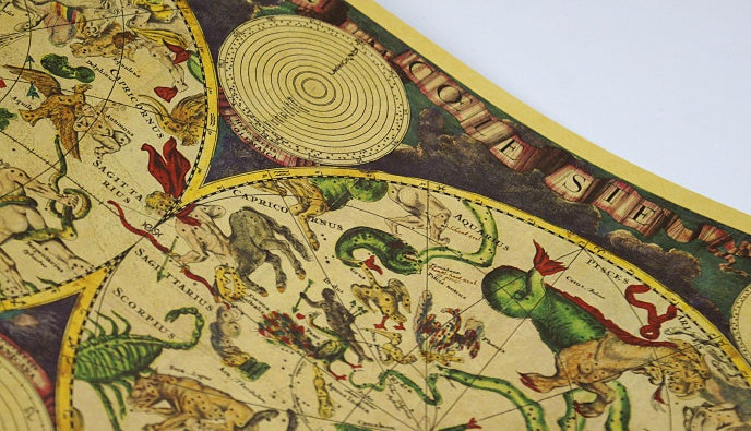 Ancient Constellation Map Zodiac Kraft Paper Art  DAME BOHEME