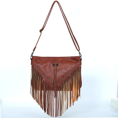 Studded Fringe Crossbody Boho Bag Miss Sparkling