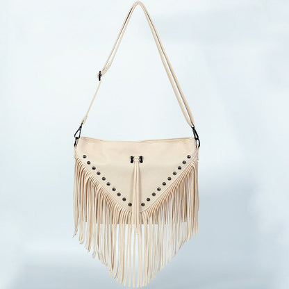 Studded Fringe Crossbody Boho Bag Miss Sparkling