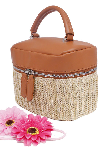 Woven Summer Crossbody Mini Picninc Bag Bella Chic