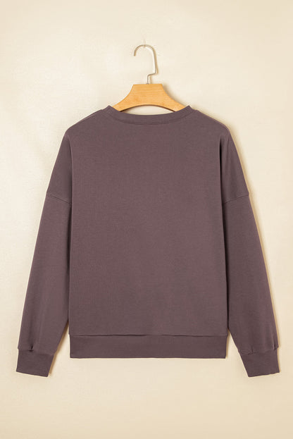 Callie Terry Bow Pattern Drop Shoulder Sweatshirt  DAME BOHEME