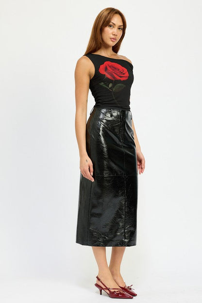 Faux Leather Fitted Pencil SKirt Emory Park
